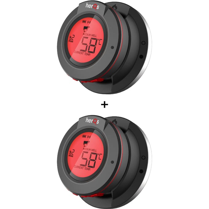 herQs - Dome Thermometer - BBQ thermometer – Keuken thermometer, barbecue, digitale, kerntemperatuur, vleesthermometer, Bluetooth, app, draadloos, thermometer