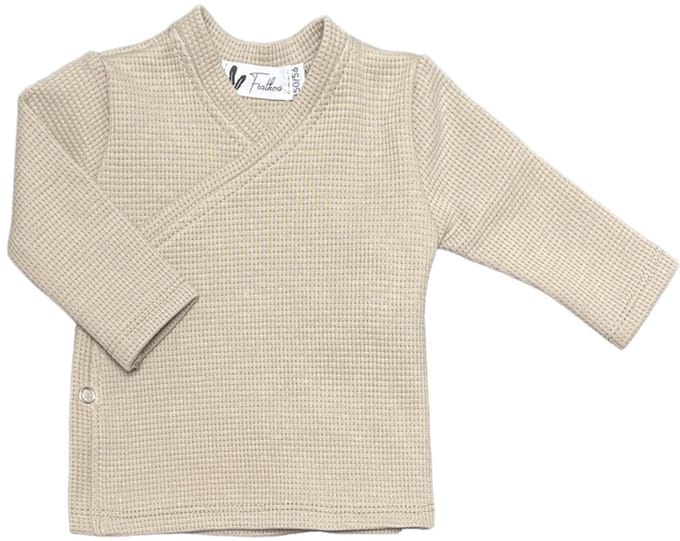 Overslagshirtje - Waffle - Dark beige - maat 44
