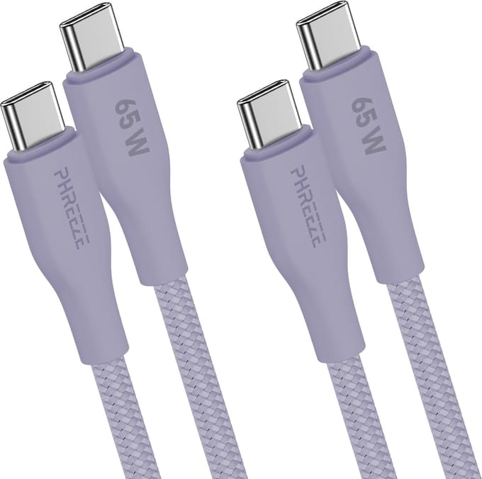 Usb C kabel - Paars - 65w - Usb C naar Usb C kabel - 1m