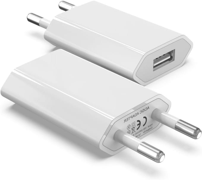 EXCITAT USB adapter - USB stekker - Oplaad adapter - 5W stekker adapter - 5V 1A stekker - 2 pack