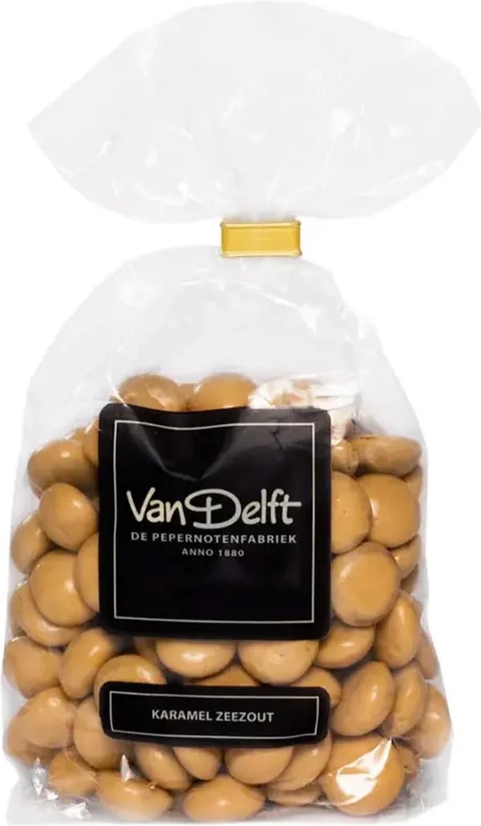 Van Delft - Karamel Zeezout Kruidnoten - 225gr - Chocolade pepernoten