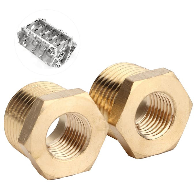 2 stuks Messing Zeskant Verloopbus 12 NPT Mannelijk naar 14 NPT Vrouwelijk Buis Slang Adapter Auto Accessoires