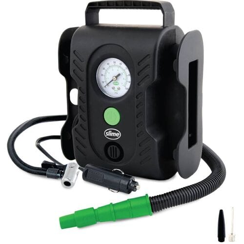 Slime Multi-Purpose Tyre Kompressor Compressor 7 bar 12V-adapter voor kabelgebruik, Analoge Manometer, Met werklamp