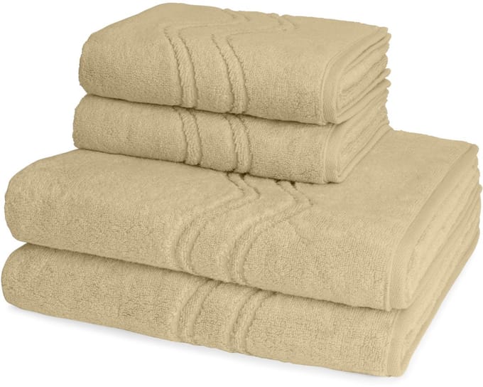 Ross Dames en Heren 2 X handdoek 2 X douchedoek - per set Cashmere feeling