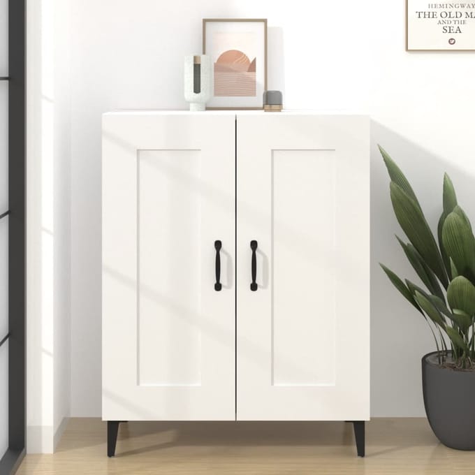 vidaXL - Dressoir - 69,5x34x90 - cm - bewerkt - hout - wit