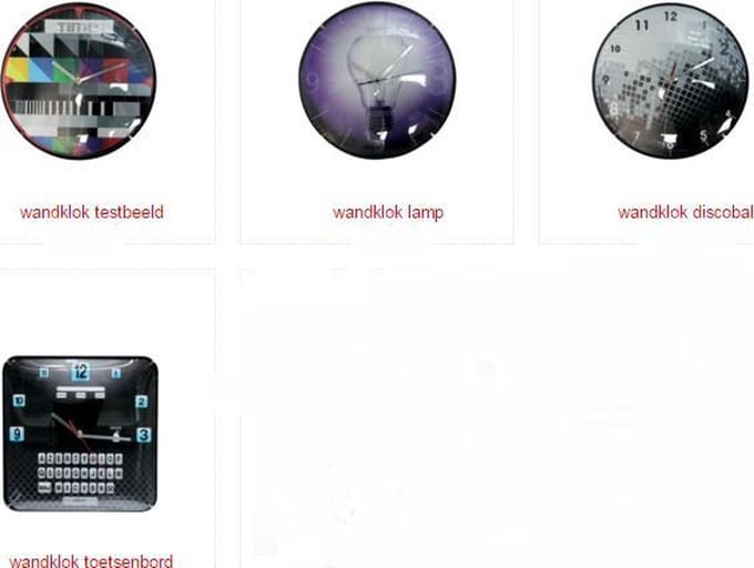 wandklok applicatie discobal - lamp - testbeeld - toetsenbord
