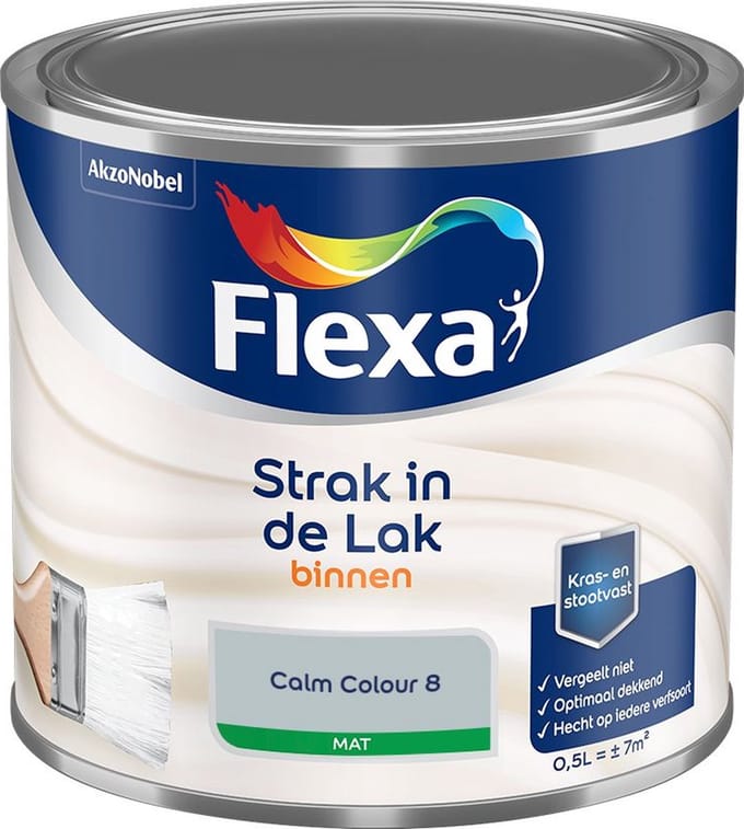 Flexa - Strak In De Lak Binnenlak Mat - Calm Colour 8 - Mengverf - 500 Ml