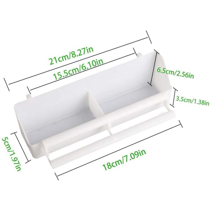 2 STKS Plastic Vogelvoederbak Dubbele Vogelkooi Water Voer Voeder Kooiplaat Vogelvoeder Water white