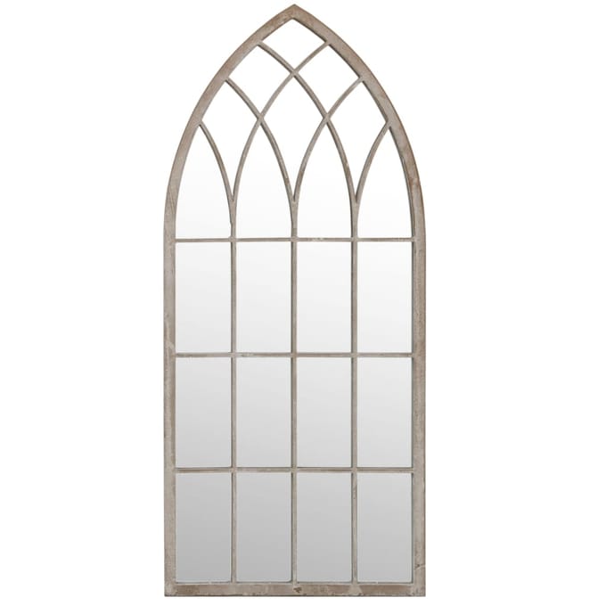 vidaXL - Tuinspiegel - 70x30 - cm - ijzer - zandkleurig