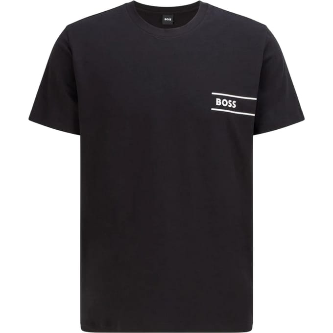 Boss Heren Hbw Logo Crew Hals T-shirt (Zwart)