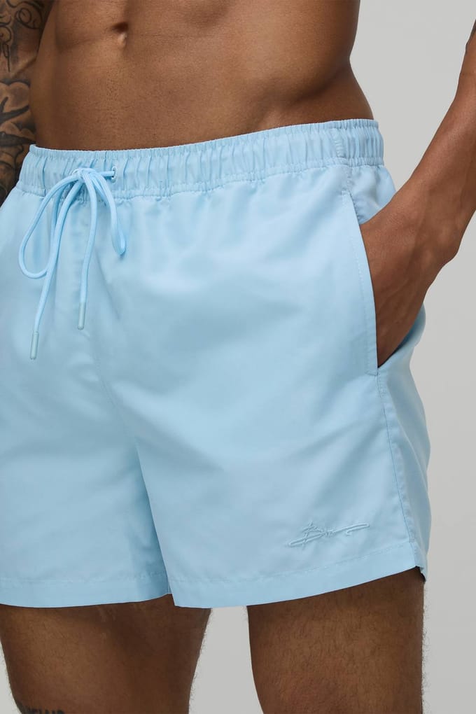 Short Length BM Autograph Swim Short | Light Blue | Size Medium