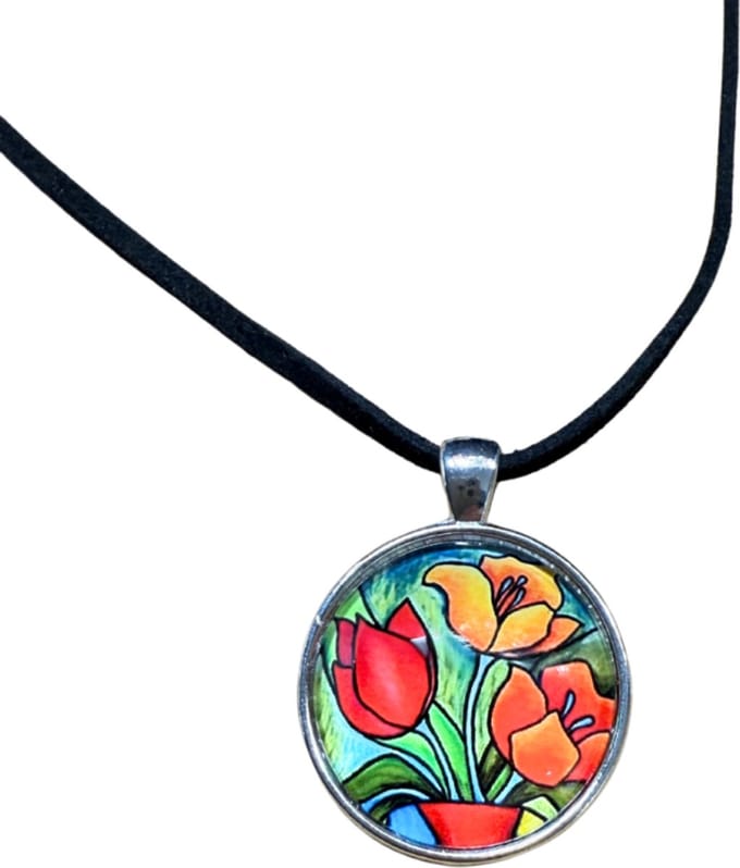 Ketting Tulp rood geel verstelbaar - Charme Bijoux