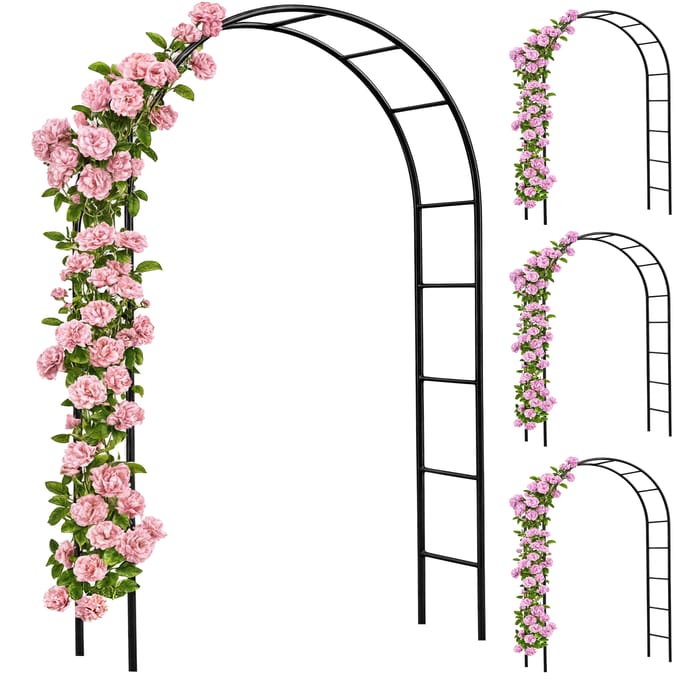 Gardebruk Rozenboog – 4 Stuks Metaal 240x140x37cm – Zwart