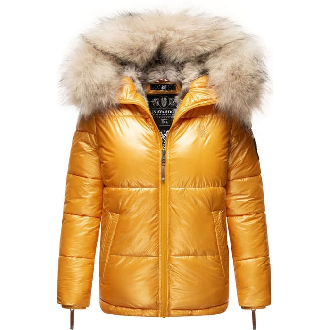 Navahoo Premium Dames Winterjas Tikunaa – Puffer Look, Warm & Met Kunstbontkraag