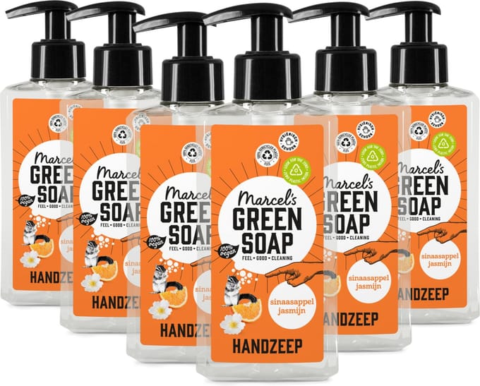 Marcel's Green Soap Handzeep - Sinaasappel & Jasmijn - 6 x 250 ml