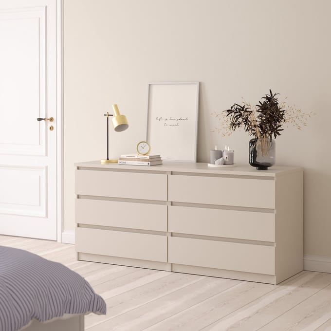 Ladekast Luna Taupe - 6 Lades - Strak Modern Design