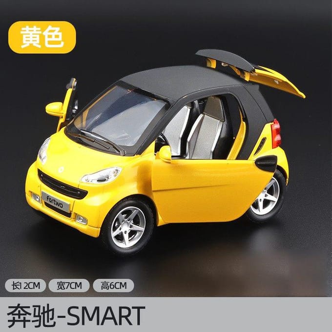 1:32 Mercedes Benz Smart Legering Modelauto Metaal Pull Back Deur Openbaar Geluid En Licht Kinderen Diecast Speelgoedauto Cadeau Voor Jongens