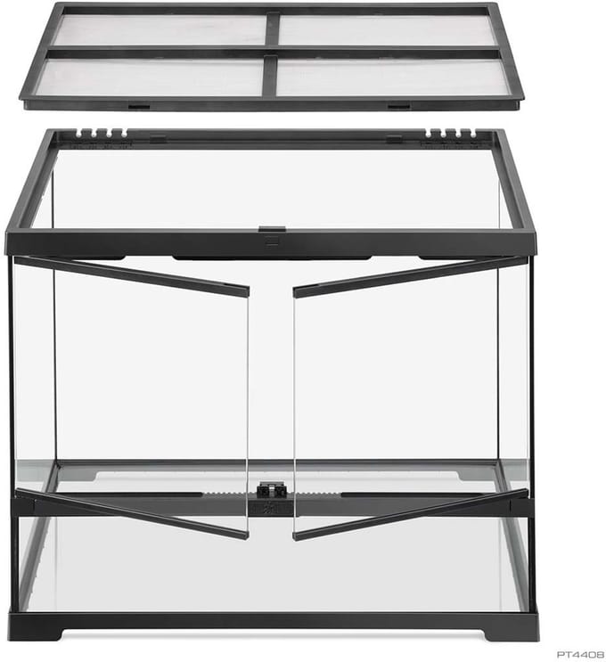Exo Terra Pro Terrarium Zwart | Advanced Natural Terrarium 60Ã—45Ã—45 cm met 3-traps ventilatie