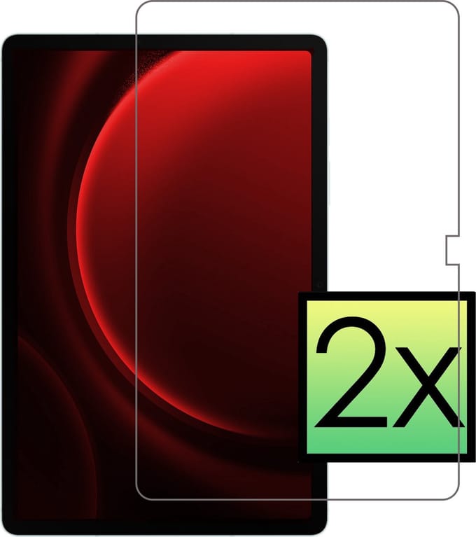 Screenprotector - 2 Stuks - Geschikt voor Samsung Galaxy Tab S9 FE Plus - Extra Sterk - Beschermglas - Gehard Glas - Tempered Glass - Screen Protector - Bescherm Cover