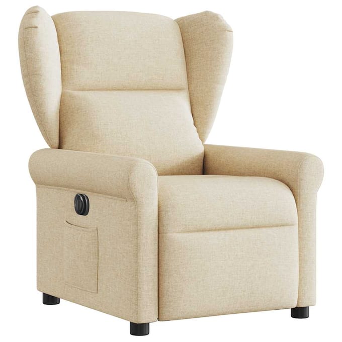 vidaXL - Fauteuil - verstelbaar - elektrisch - stof - crèmekleurig