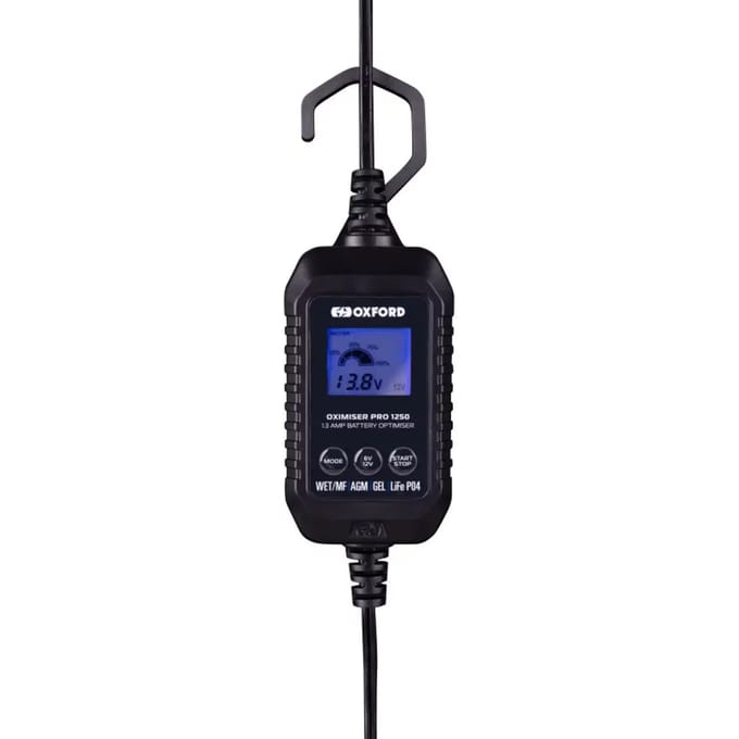 Oxford acculader met display - Scooter - Motorfiets - ATV - Quad – Boot - ook Lithium accu`s !
