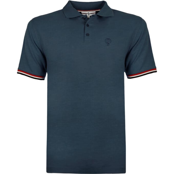 Q1905 Polo shirt bloemendaal donker denim
