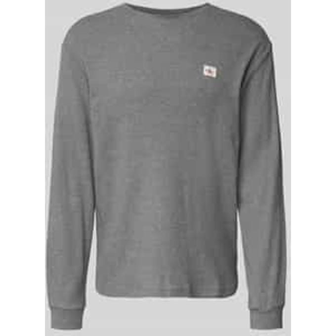 Slim fit shirt met lange mouwen en logopatch, model 'Waffle'