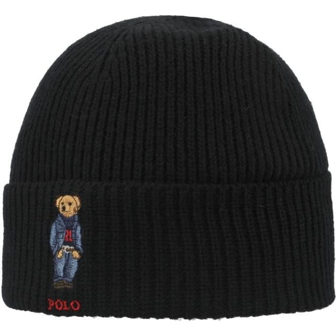 Polo Ralph Lauren Effen Denim Beer Gebreide Muts Pc1463 001 PC1463-001 black