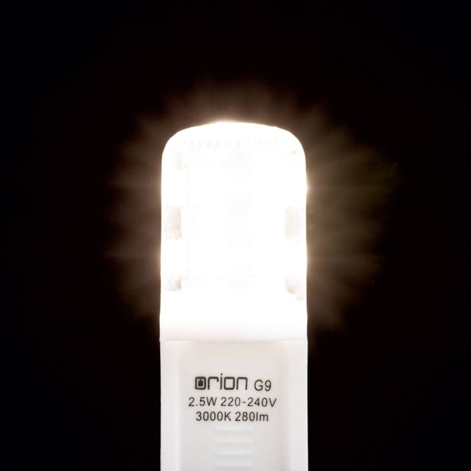 ORION LED stiftlamp, helder, G9, 2,5 W, 3.000 K, 280 lm