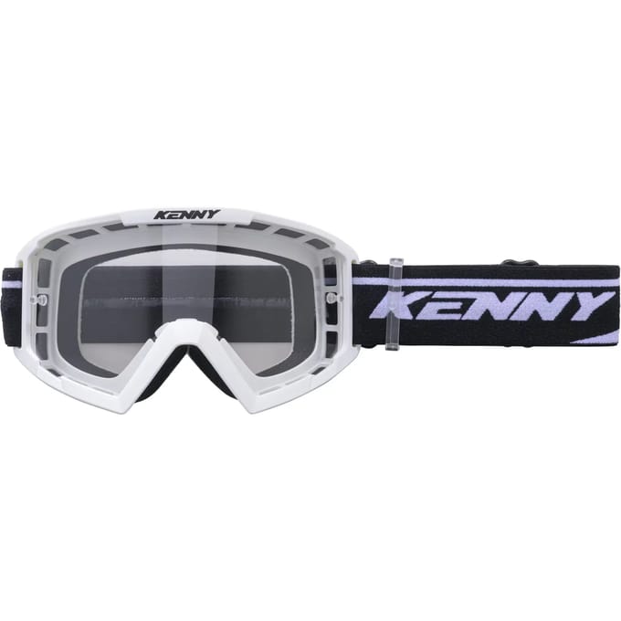 Kenny Racing Track witte kruisbril - helder vizier