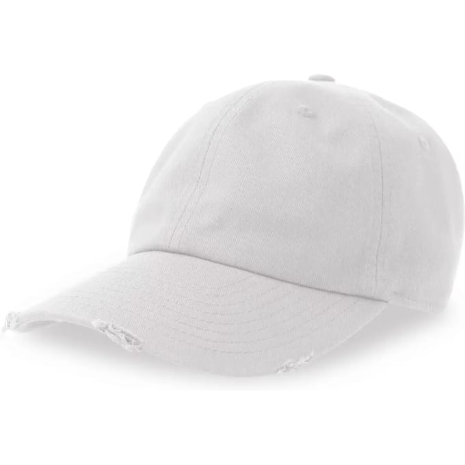 Atlantis Headwear Dad Hat Destroyed-S AT682 - White - One size