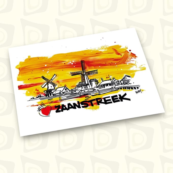ZAANSTREEK, With love, UNIEKE ANSICHTKAART, 24 STUKS