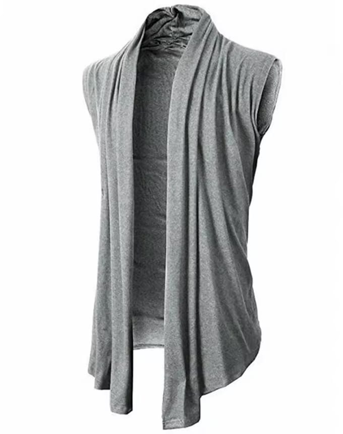 Dun Heren Zomervest - Grijs - Mode - Vest - Shirt - Gilet - Oversized