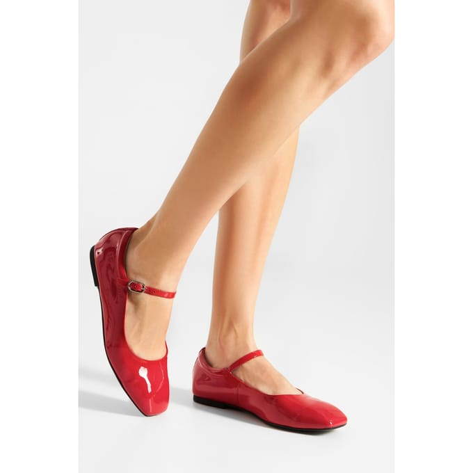 Woden Maya Patent Fire Red Taglia: 41 | Ballerine Outlet | Donna | Rosso