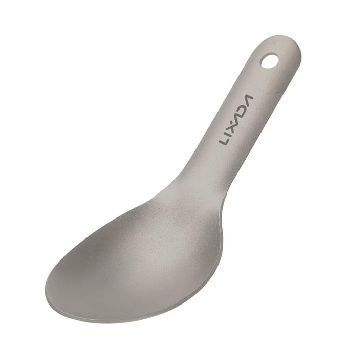 Lixada Korte Steel Titanium Lepel Ultralichte Kinderen Babylepel Buiten Spoon beige