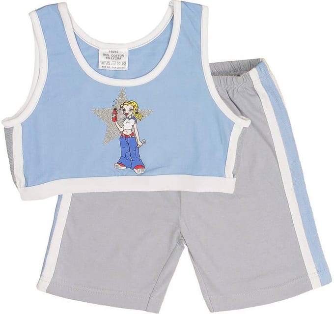 Meisjes shortama ENM25008C-Blauw Maten: 152