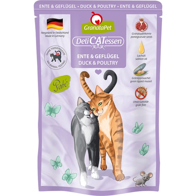 6x85g GranataPet DeliCatessen Eend & Gevogelte Kattenvoer