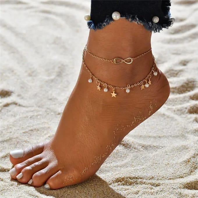 Sorprese enkelbandje - Infinity - Gold - enkelbandjes dames - cadeau - model E
