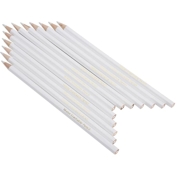 12 STUKS Wateroplosbaar Potlood Wit Naaien Markeerpotlood Kleermaker Praktisch Gereedschap white