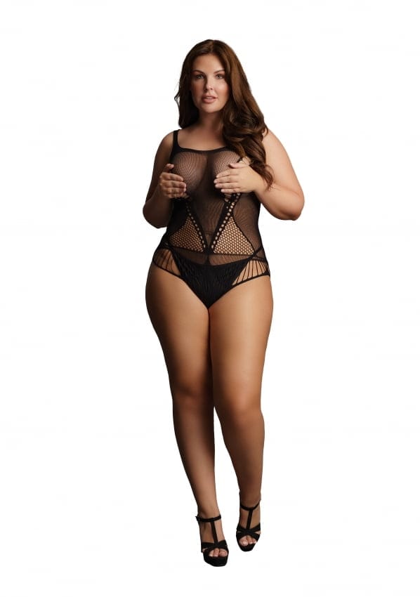Le Desir - Kanten zwarte Teddy - Plus Size