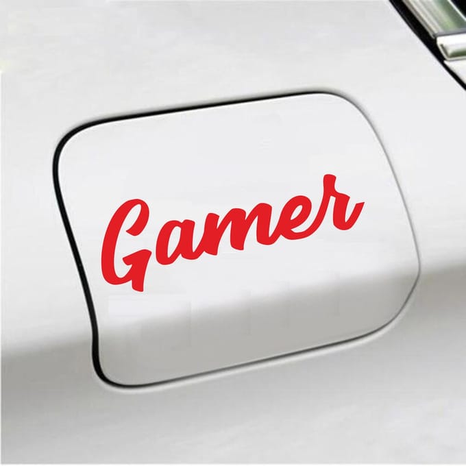 Bumpersticker - Gamer - 6 X 18 - Rood