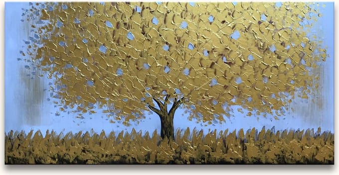 Handgeschilderd schilderij Olieverf op Canvas - Gouden Esdoorn