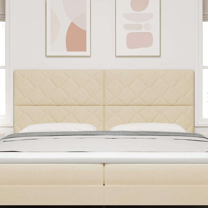 vidaXL Hoofdbord Crème 200 cm Stof
