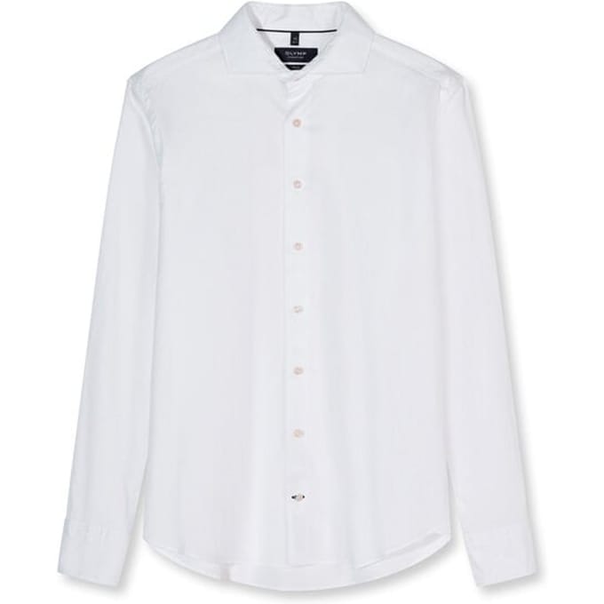 OLYMP Signature Casual Overhemd, Tailored Fit, Cutaway, Wit