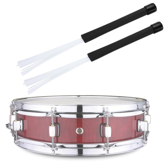 1 Paar Jazz Drum Nylon Borstel Intrekbare Drumstok Percussie Instrument Onderdelen white