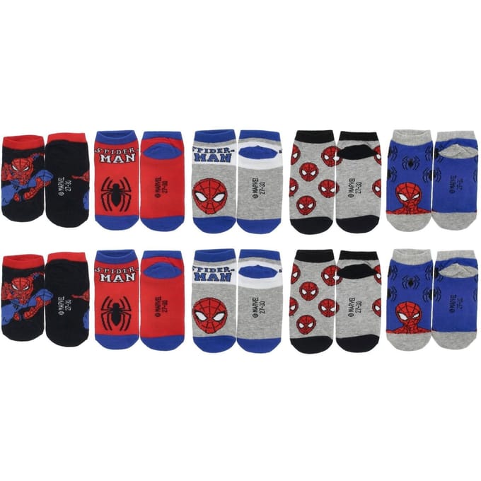 Spiderman Sokken - 10 Paar - Maat 27/30 - Rood - Blauw - Kind