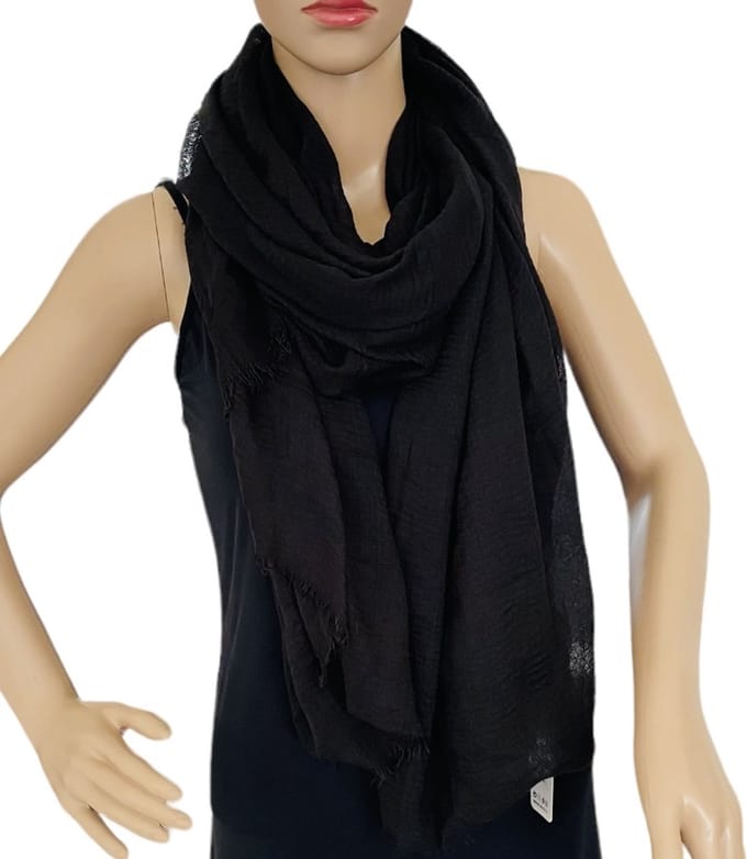 Dames effen kleur sjaal 26# Black