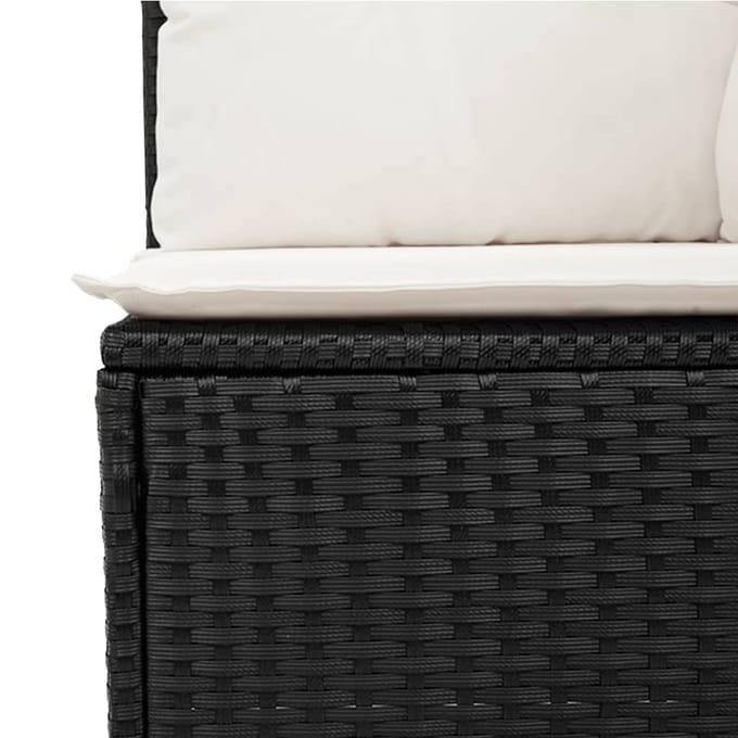 vidaXL - 9-delige - Loungeset - met - kussens - poly - rattan - zwart