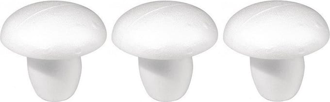Rayher hobby DIY piepschuim paddestoel - 3x - 13 cm - wit - Knutselen - materialen