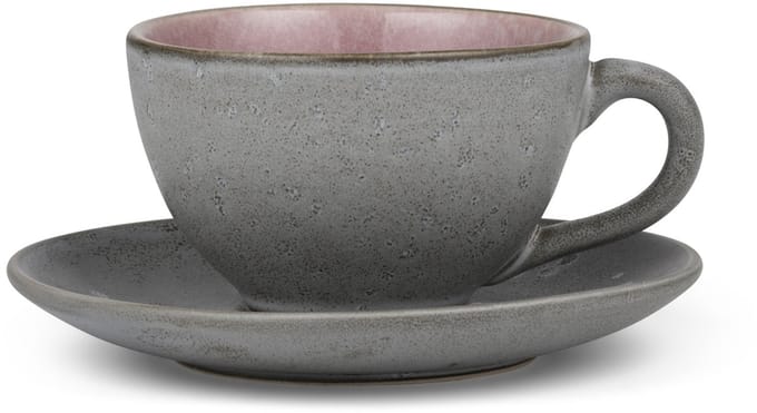 BITZ Kop met schaal Dia. 10 x 6 cm 24 cl Grijs/Light pink